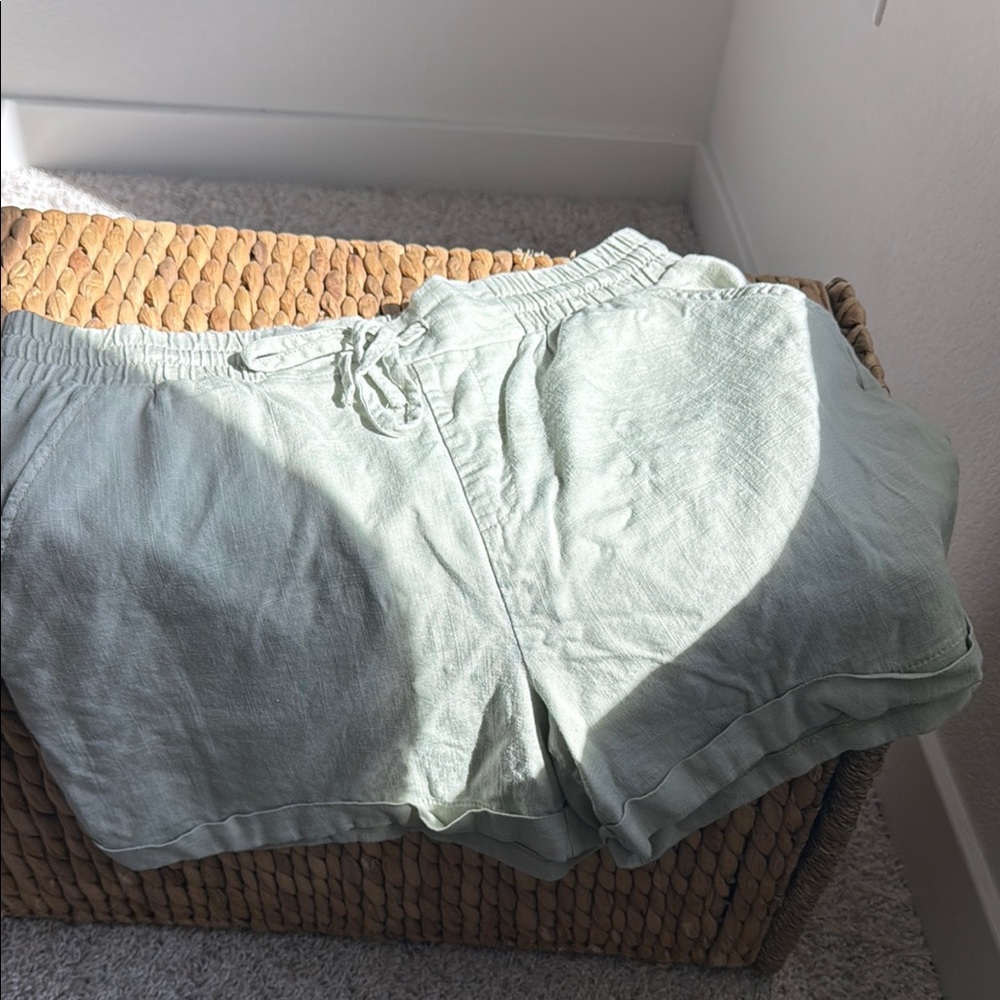 Como Vintage Green Cargo Shorts Relaxed Fit Elastic Waistband - Picture 9 of 9